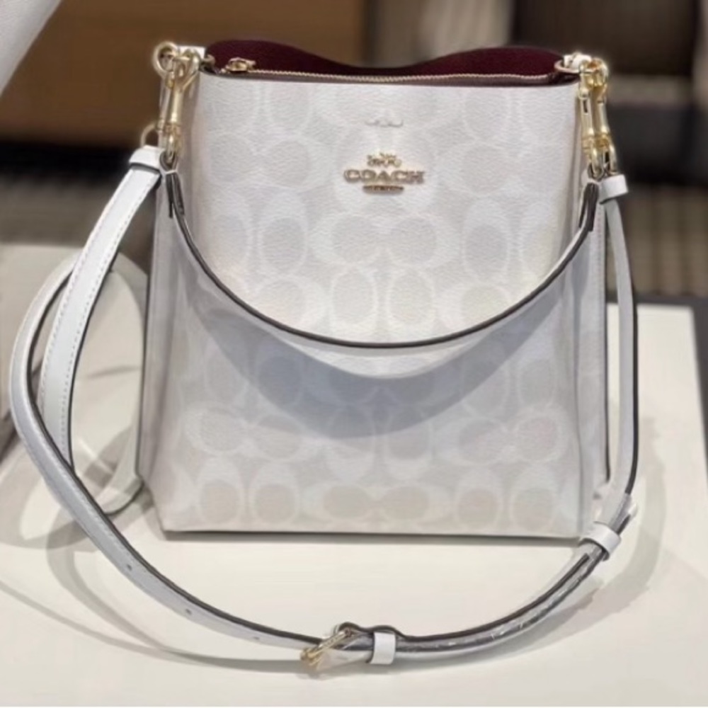 Coach Mollie Bucket Bag Gold/Chalk Glacierwhite